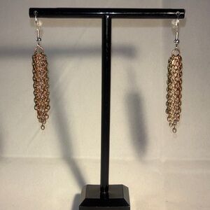 Hand Crafted Gold and Bronze Dangle Earrings